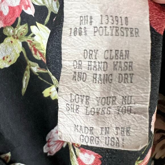 Show Me Your Mumu Kimono Womens S Black Floral Open Front Cover Up Boho Chic - Picture 9 of 10